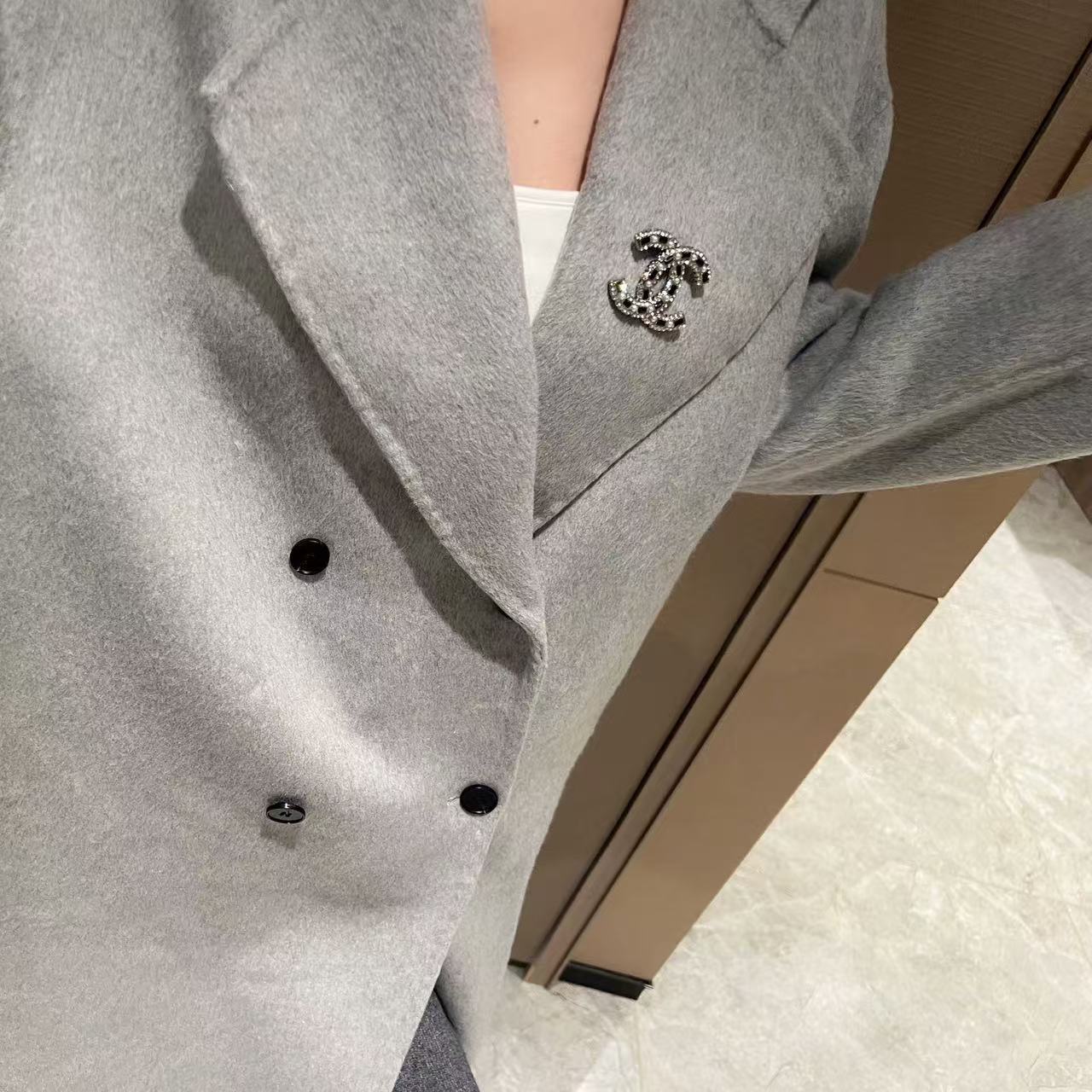 CHANE1 ダブルC カシミアコート【50％割引+送料無料】