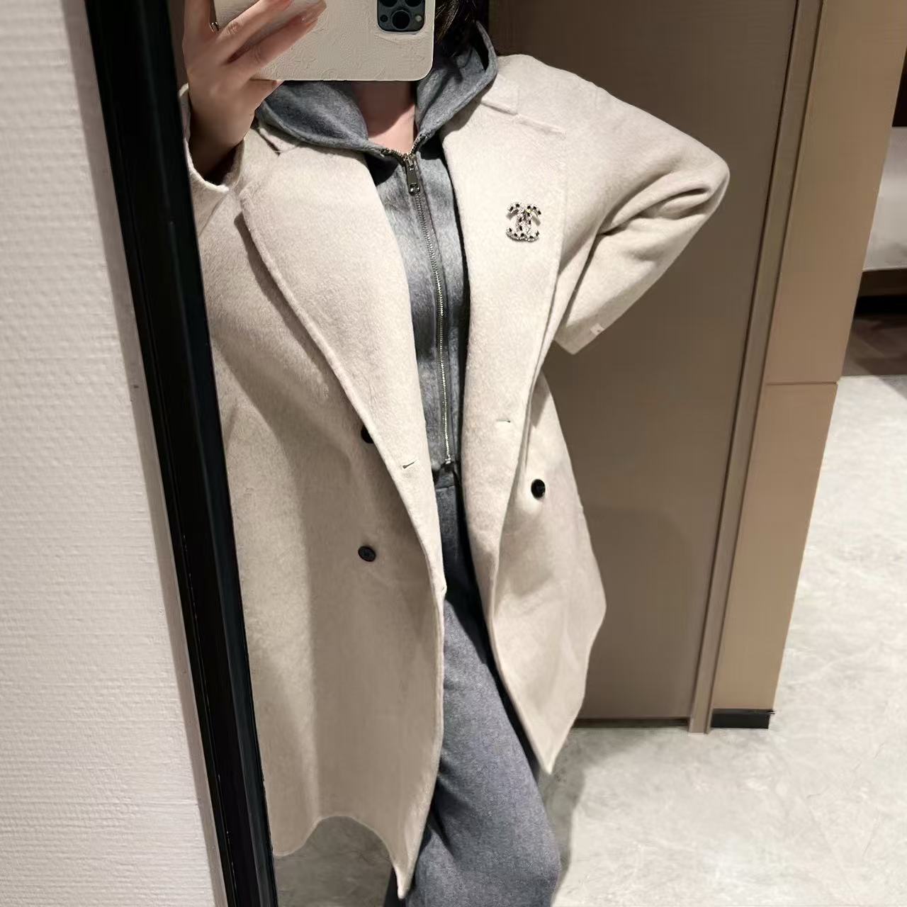 CHANE1 ダブルC カシミアコート【50％割引+送料無料】