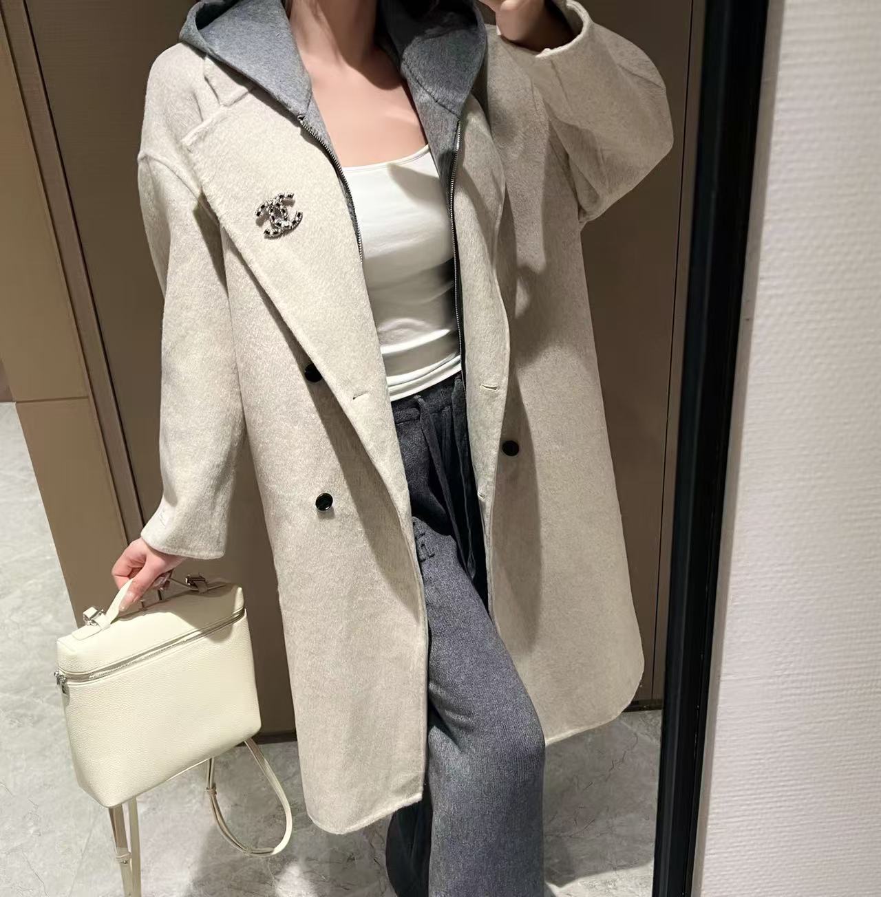 CHANE1 ダブルC カシミアコート【50％割引+送料無料】