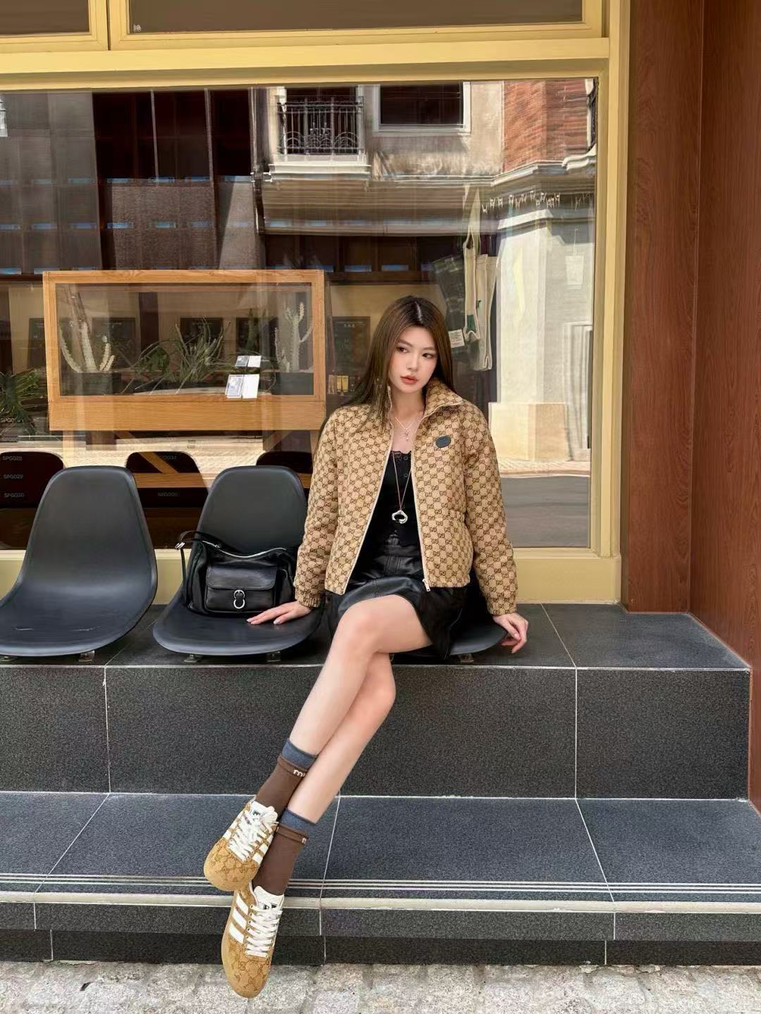 GUCC1 スタンドカラー ダブルG ダウンジャケット【50％割引+送料無料】