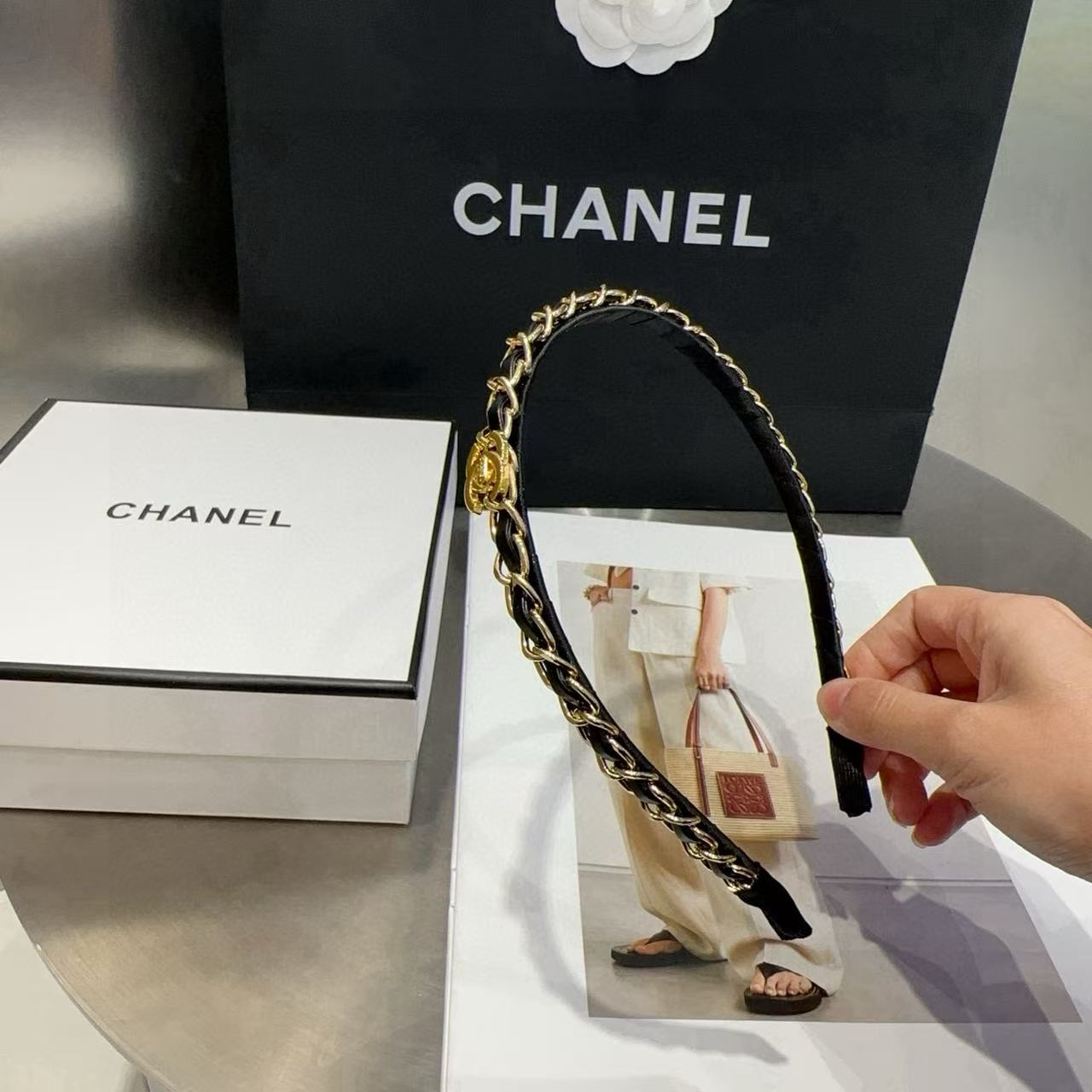 CHANE1 ダブルCレザーヘッドバンド【50%割引+送料無料】