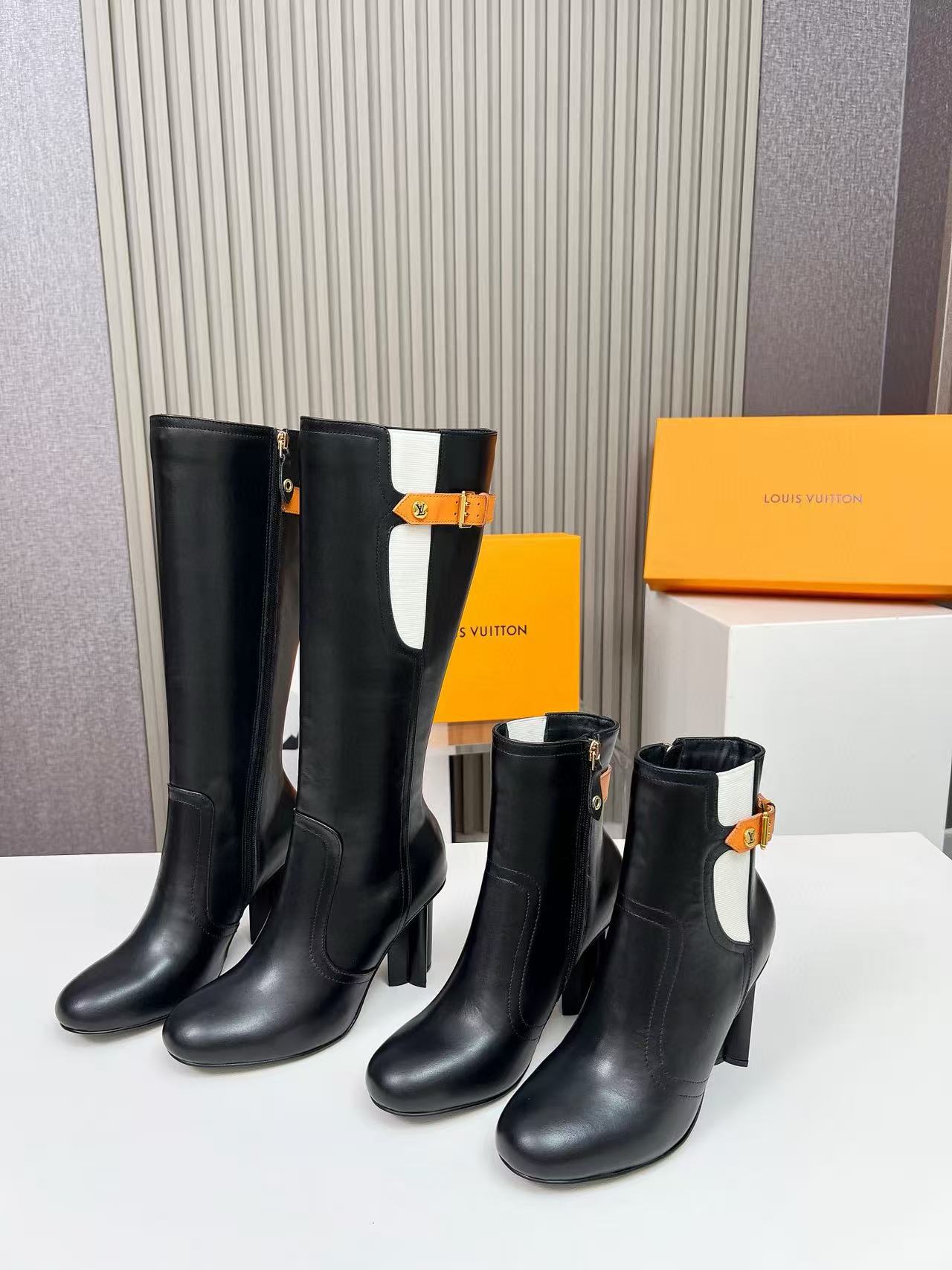 LVの高品質レザーアンクルブーツ/ロングブーツ【50％割引+送料無料】