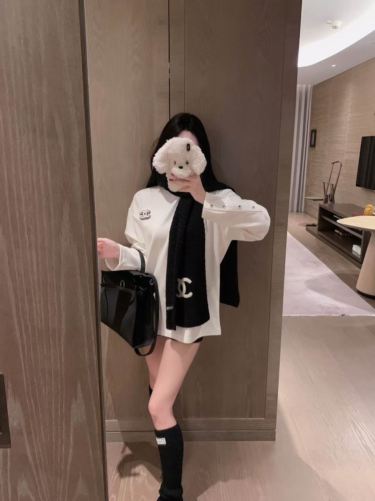 CHANE1 裏起毛ダブルCロングスリーブTシャツ【50％割引+送料無料】