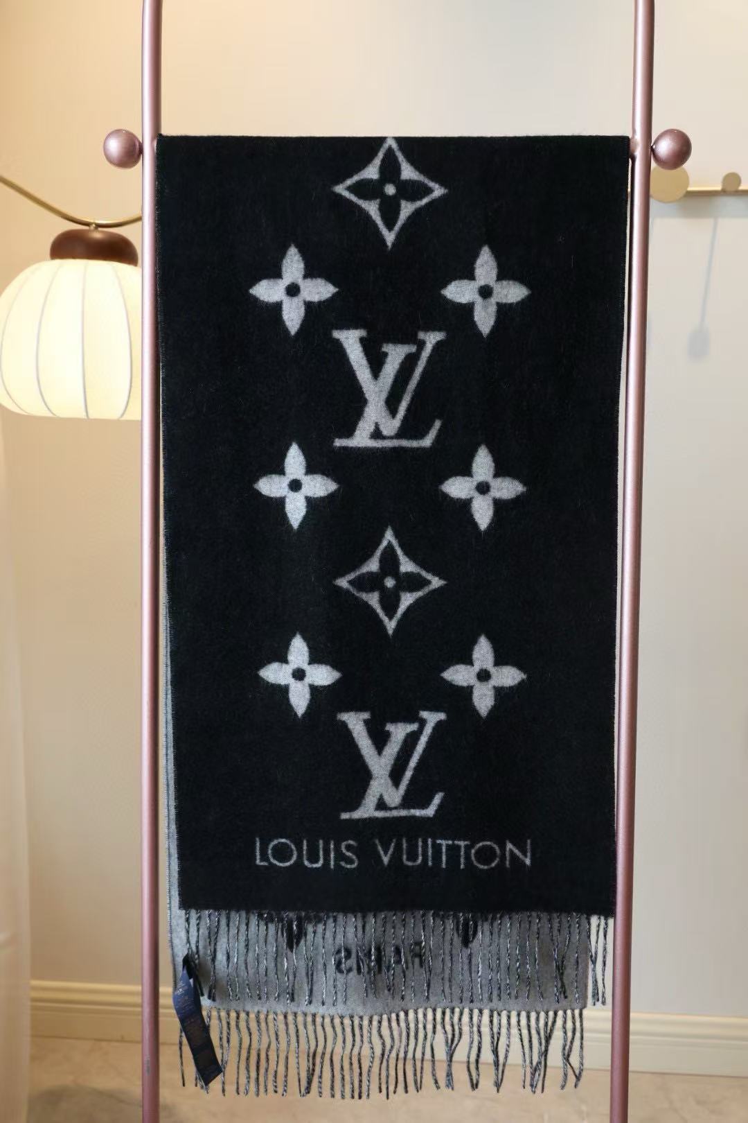 LV 秋冬 プリント タッセル カシミアスカーフ【50％割引+送料無料】