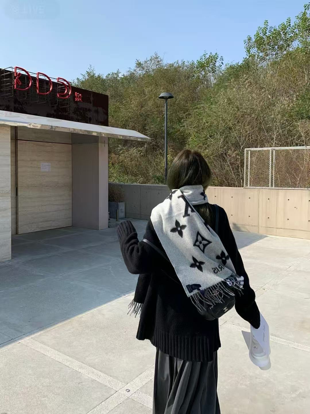 LV 秋冬 プリント タッセル カシミアスカーフ【50％割引+送料無料】