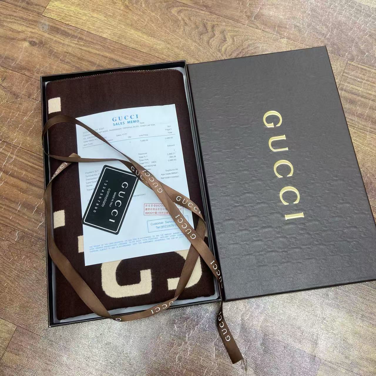 GUCC1 ジャカード カシミア スカーフ【50％割引+送料無料】