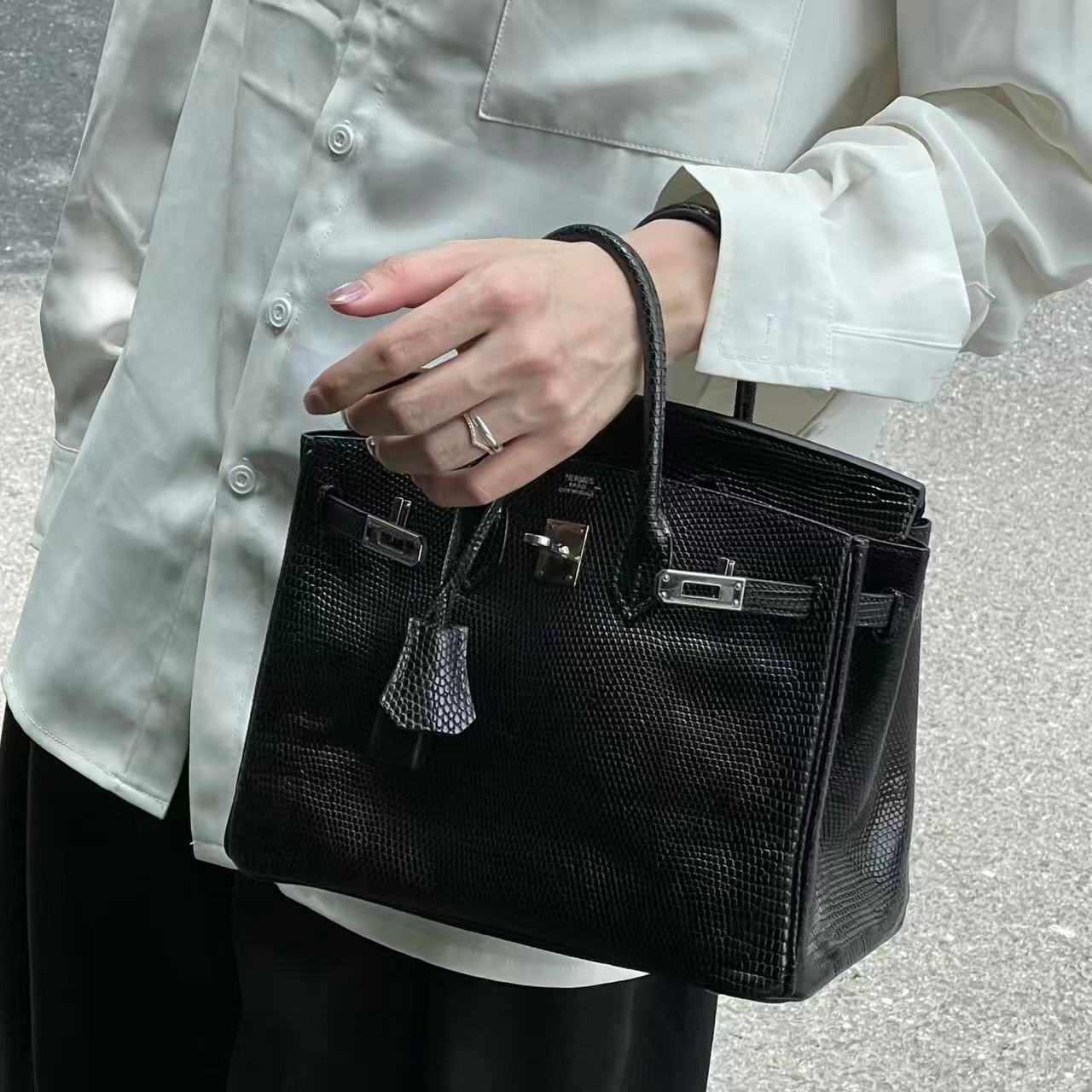 HERME5 高品質クロコダイル型押しハンドバッグ【50％割引+送料無料】