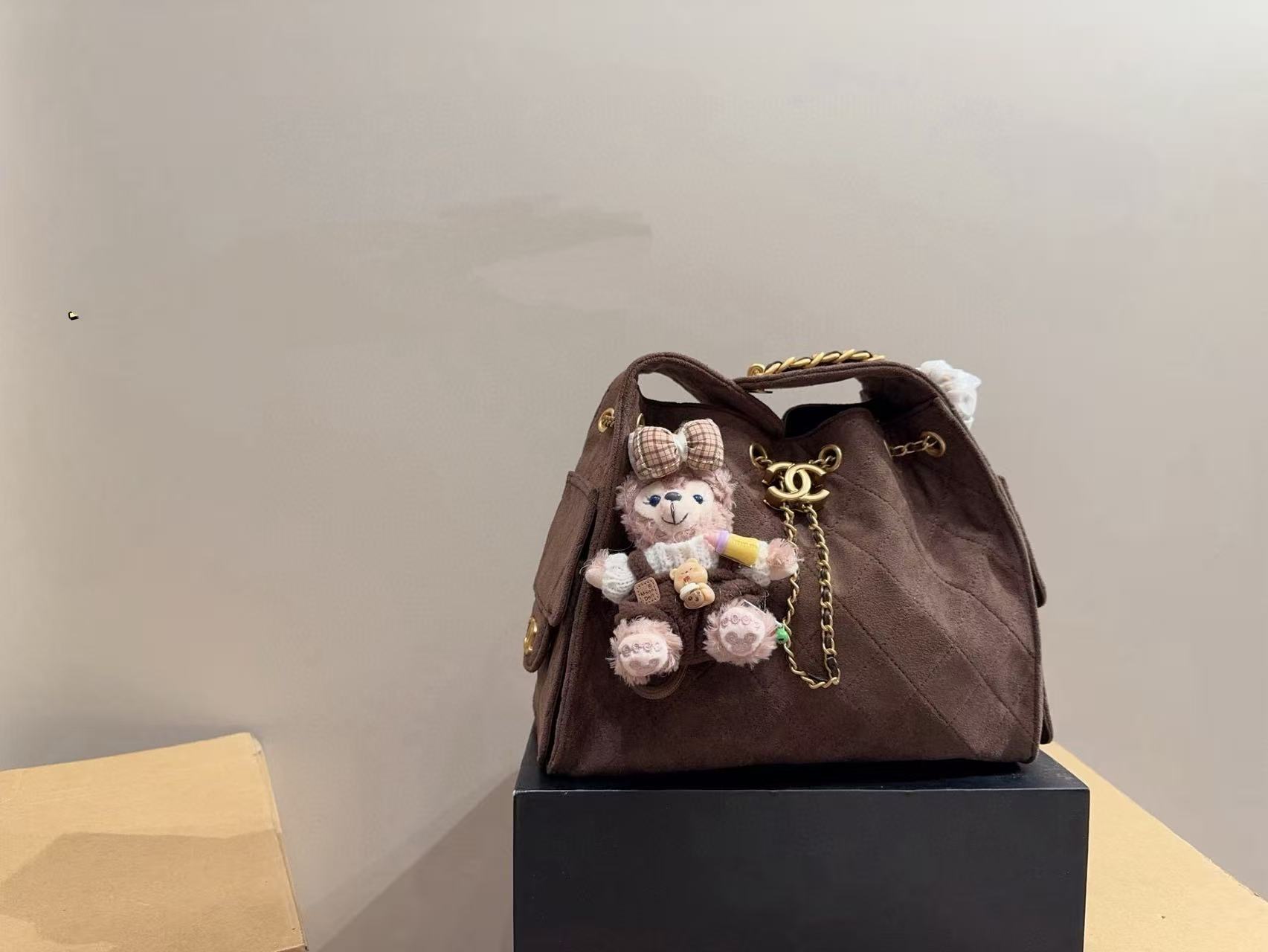 CHANE1 ディアスキン ドローストリング チェーン バケットバッグ【50%割引+送料無料】