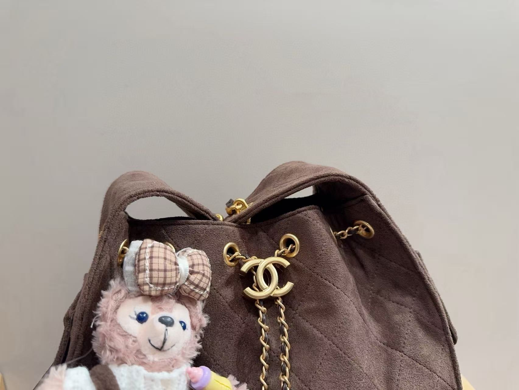 CHANE1 ディアスキン ドローストリング チェーン バケットバッグ【50%割引+送料無料】