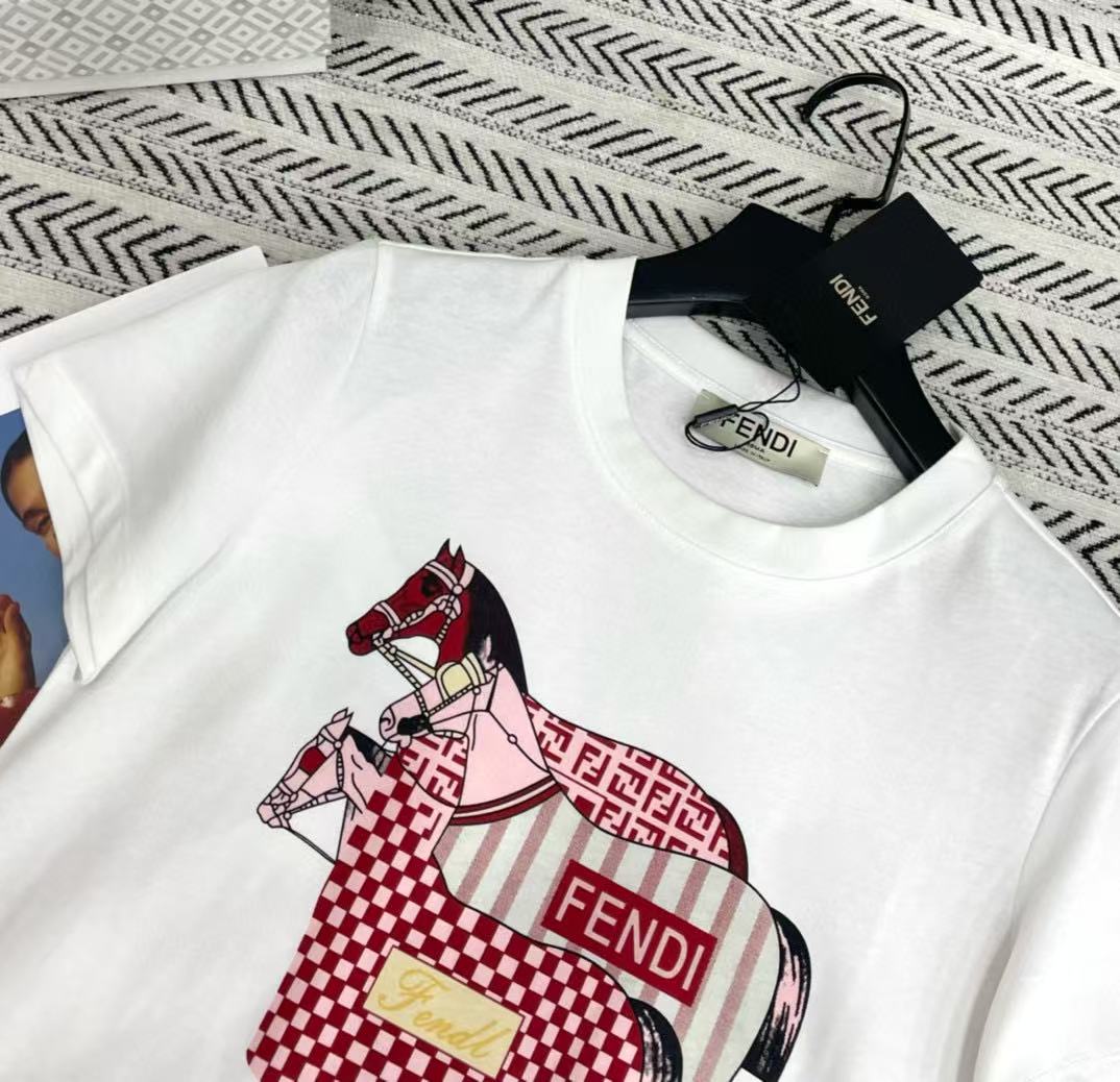 FEND1 ポニー＆レタープリントTシャツ【50％割引+送料無料】