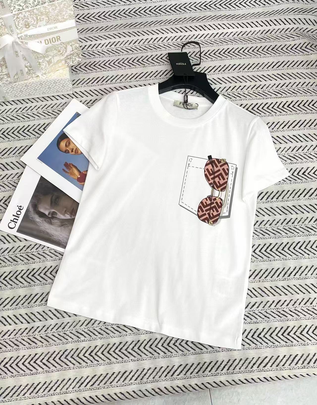 FEND1 ポケット ダブルF レターTシャツ【50％割引+送料無料】