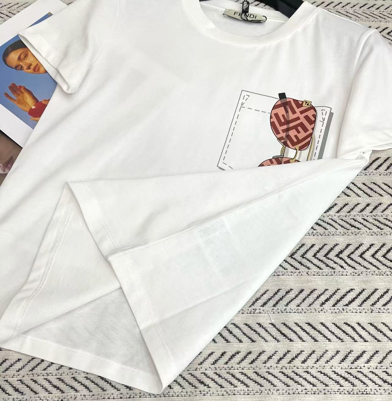 FEND1 ポケット ダブルF レターTシャツ【50％割引+送料無料】