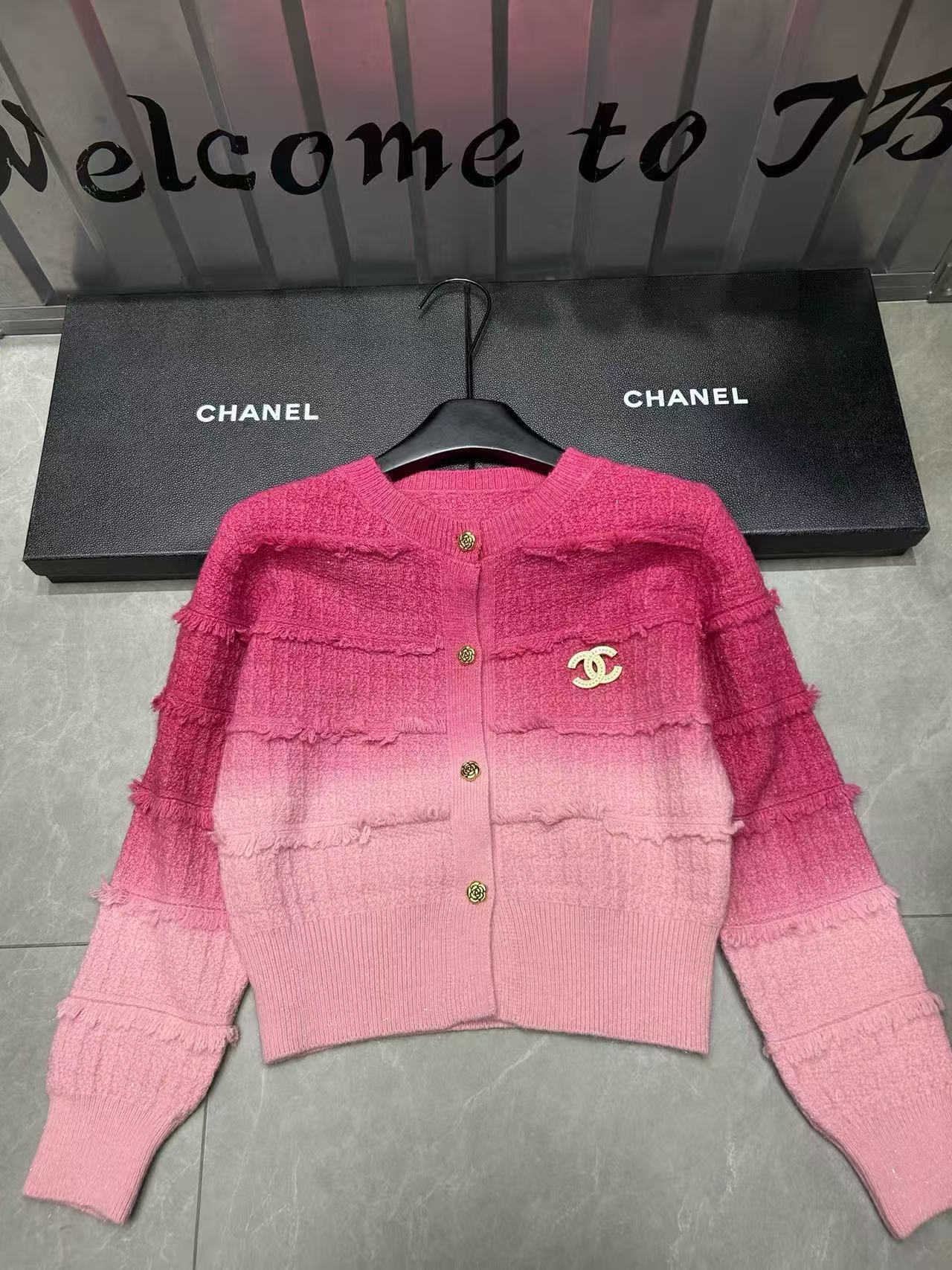 CHANE1 カラーブロック メタリックボタン ウールカーディガン【50%割引+送料無料】