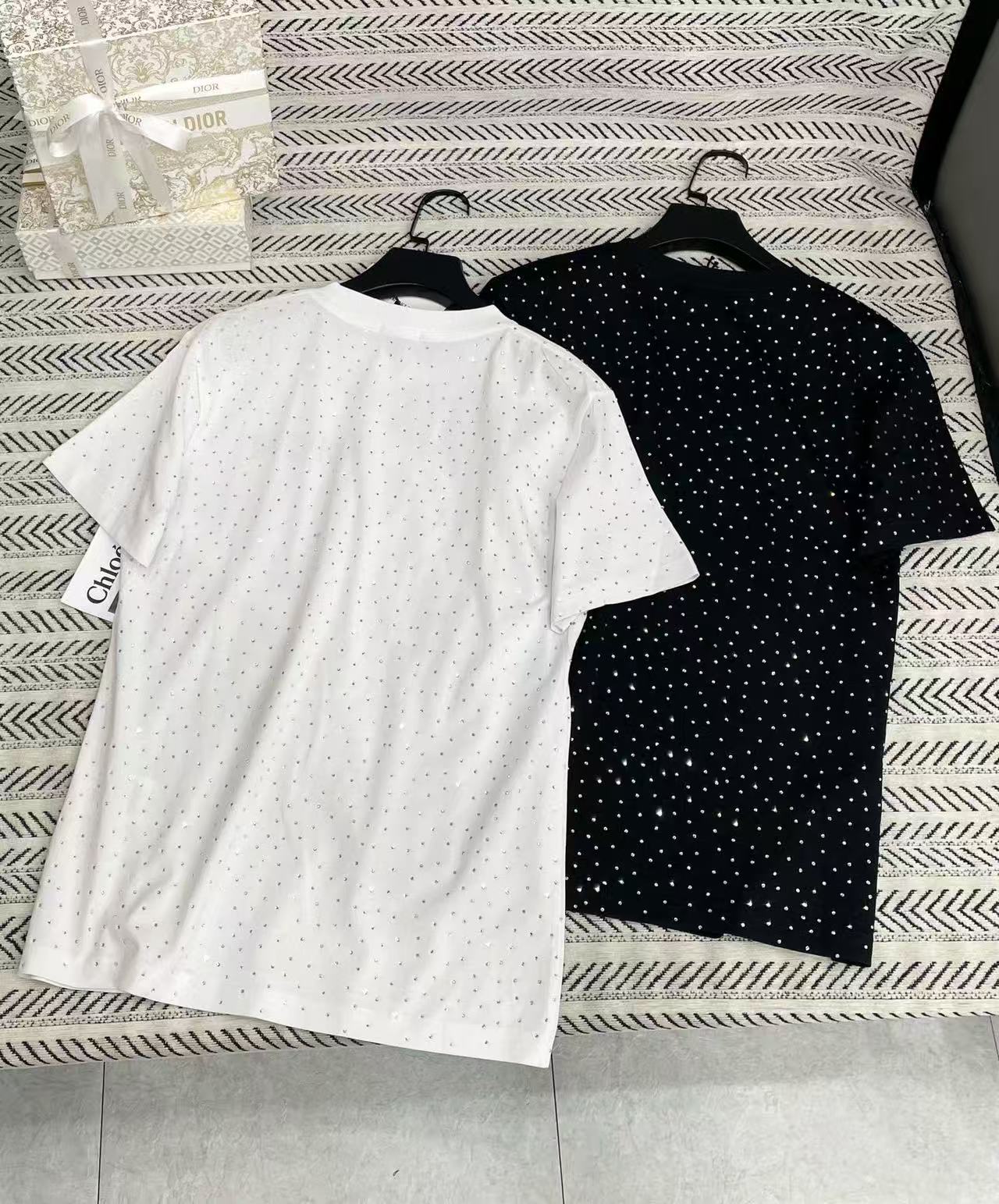 DIOR フルダイヤモンドレターTシャツ【50％割引+送料無料】