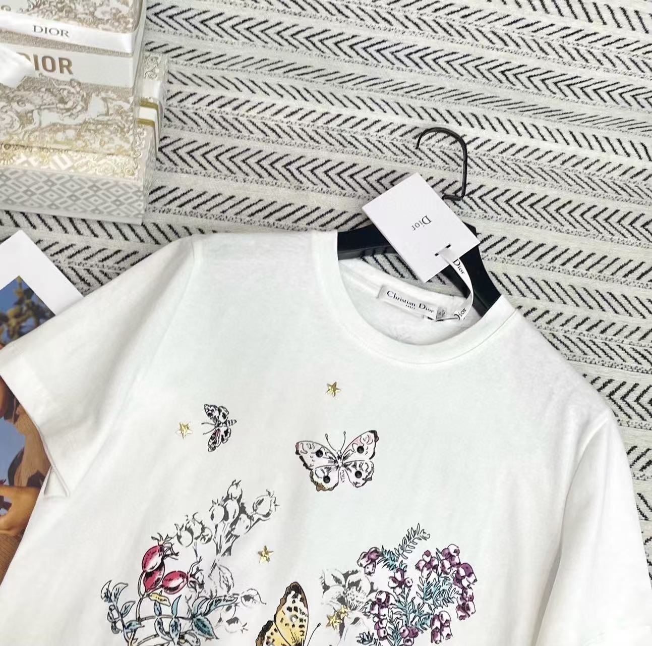 DIOR バタフライプリント Tシャツ【50％割引+送料無料】【50％割引+送料無料】