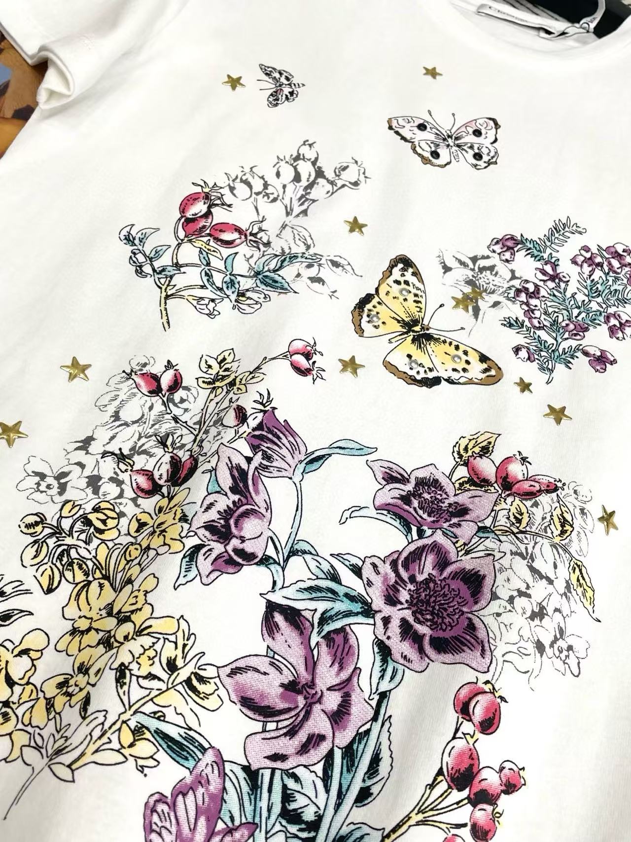 DIOR バタフライプリント Tシャツ【50％割引+送料無料】【50％割引+送料無料】