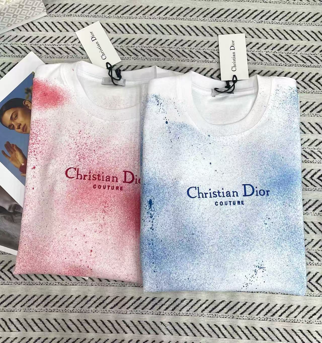 DIOR グラデーション タイダイ レター Tシャツ【50％割引+送料無料】