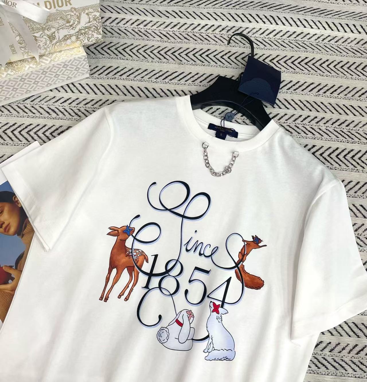 LVチェーン 1854 レター Tシャツ【50％割引+送料無料】