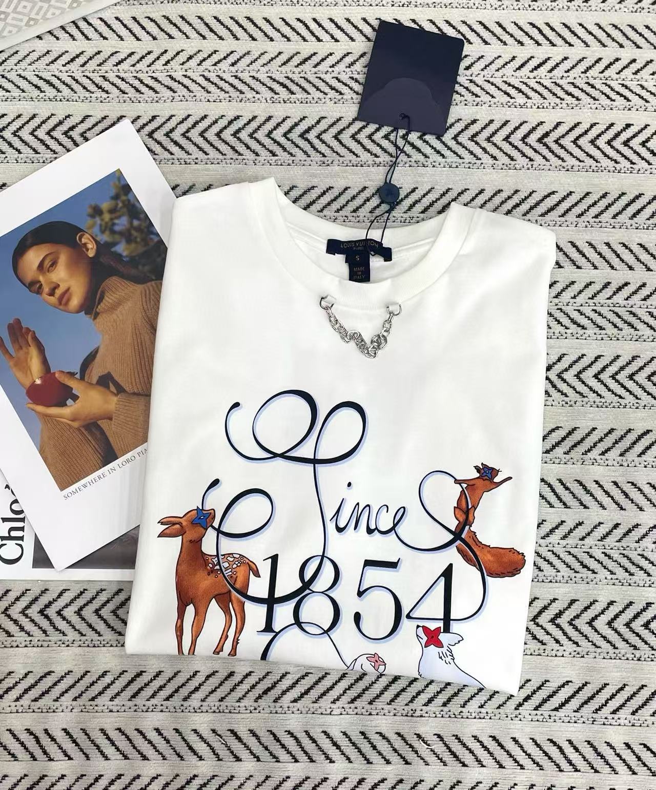 LVチェーン 1854 レター Tシャツ【50％割引+送料無料】