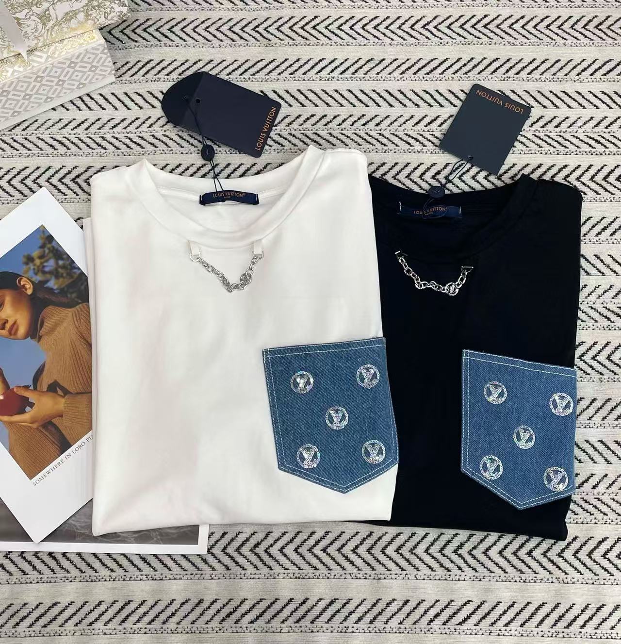 LVチェーンポケットTシャツ【50％割引+送料無料】