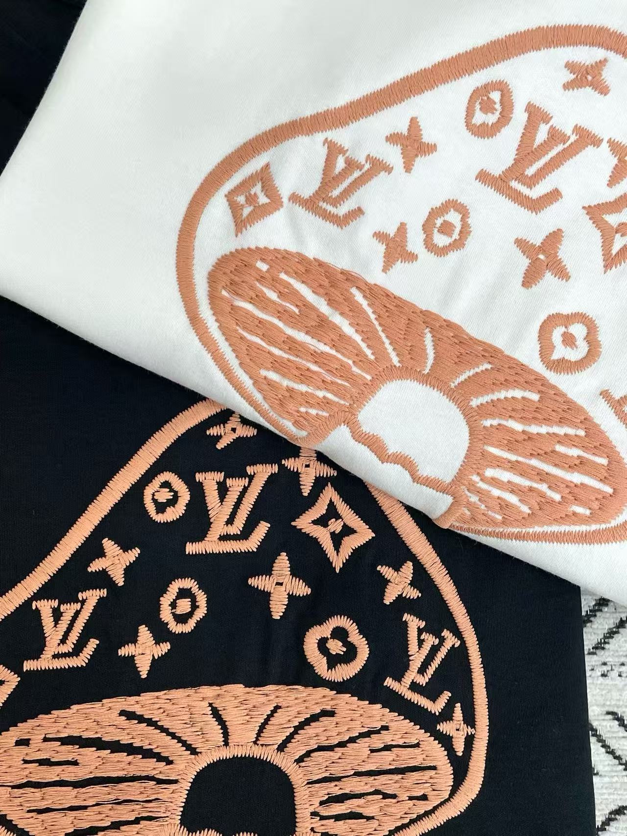 LVマッシュルーム刺繍レターTシャツ【50％割引+送料無料】