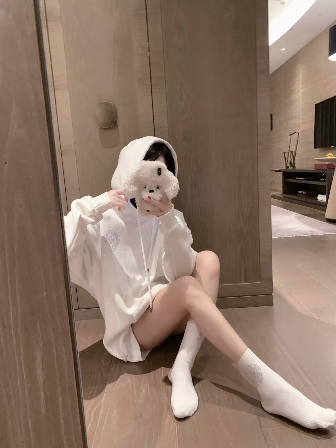 Chr0me Hearts ラウンドフリース フード付きスウェットシャツ + ソックス【50％割引+送料無料】