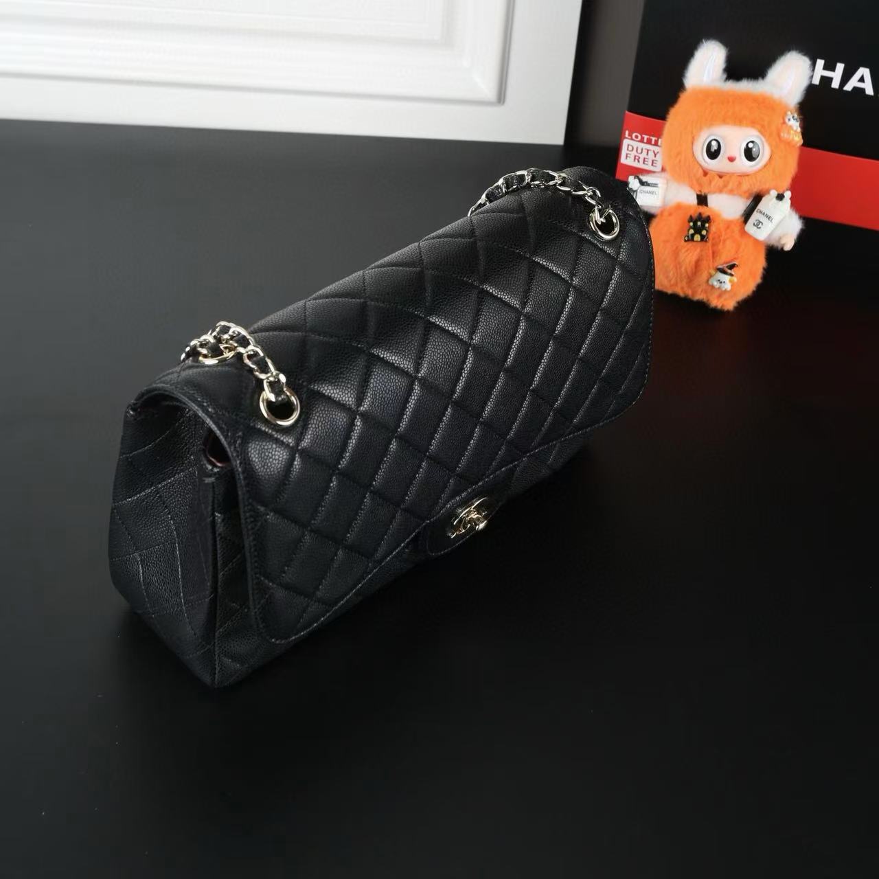 CHANE1キャビアチェーンフラップバッグ【50％割引+送料無料】