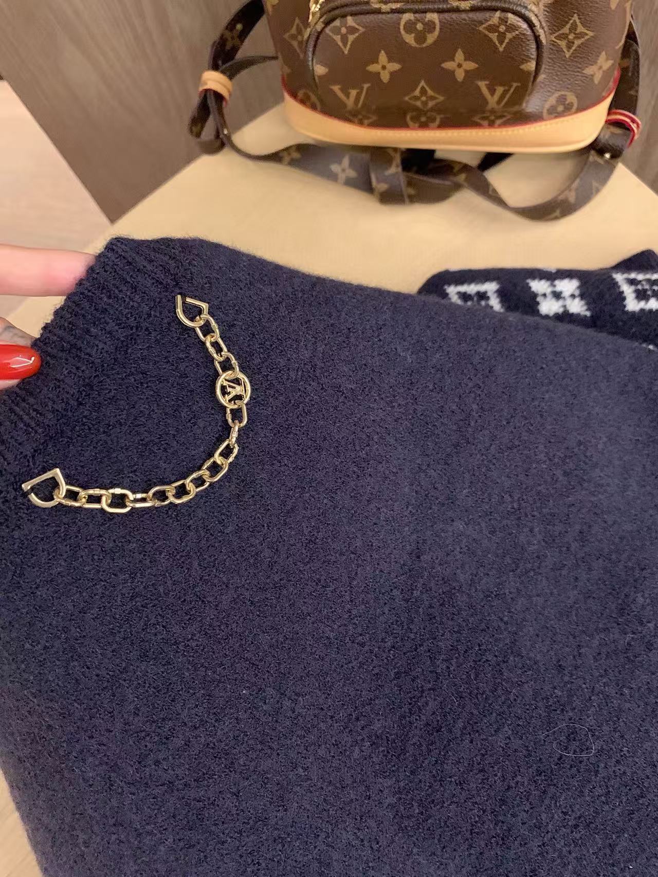 LVチェーンプリントウールセーター【50％割引+送料無料】