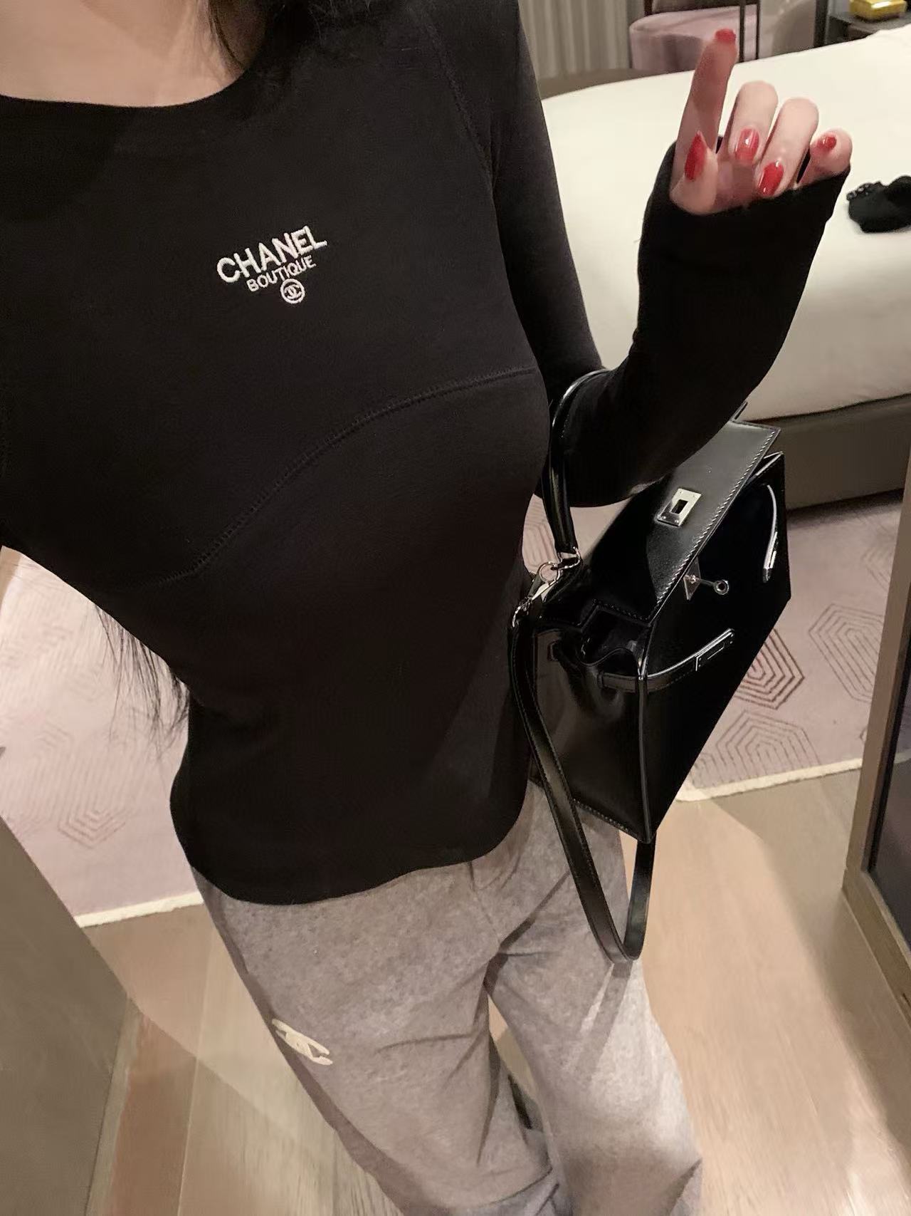 CHANE1 シンプルレター ロングスリーブTシャツ【50%割引+送料無料】