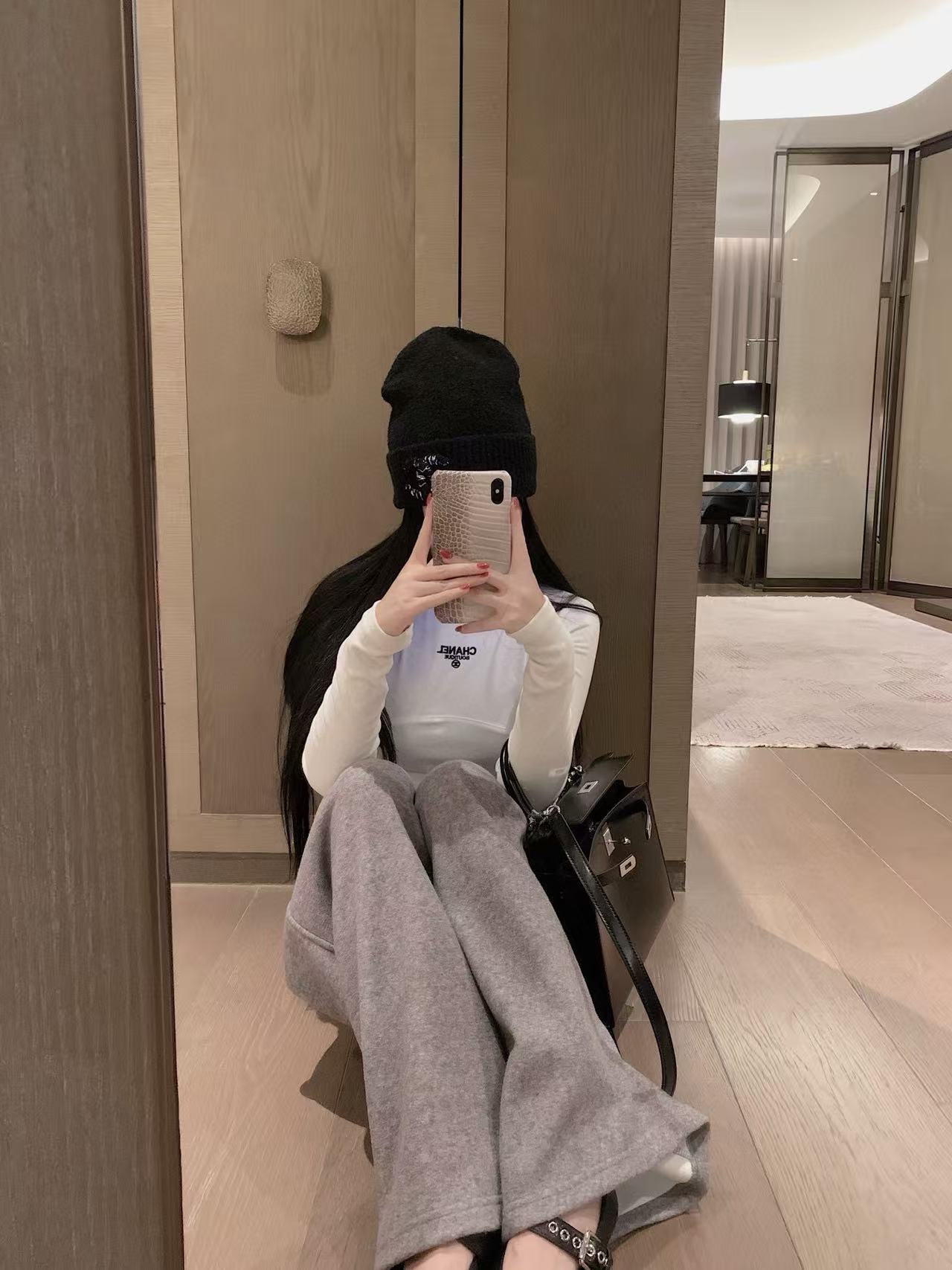 CHANE1 シンプルレター ロングスリーブTシャツ【50%割引+送料無料】