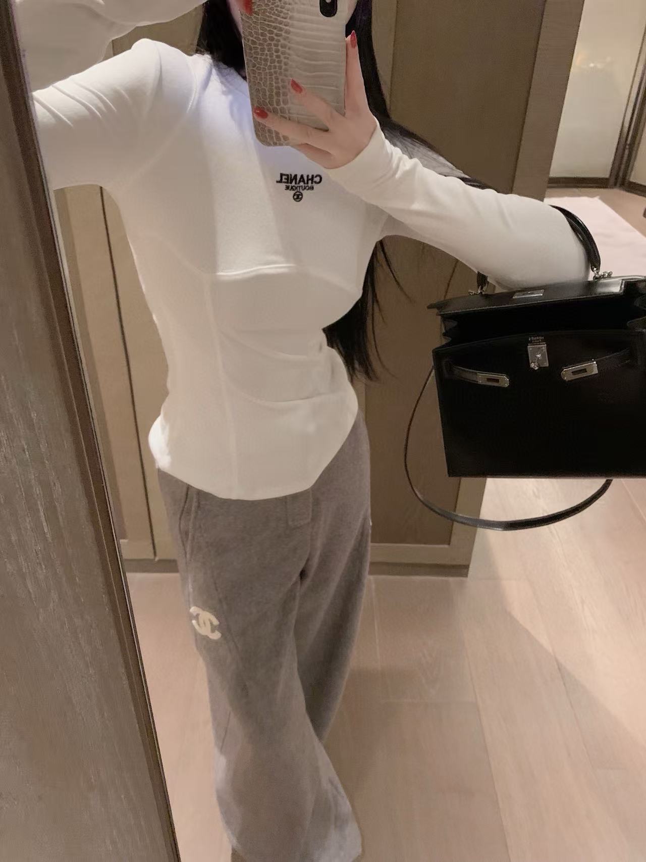 CHANE1 シンプルレター ロングスリーブTシャツ【50%割引+送料無料】