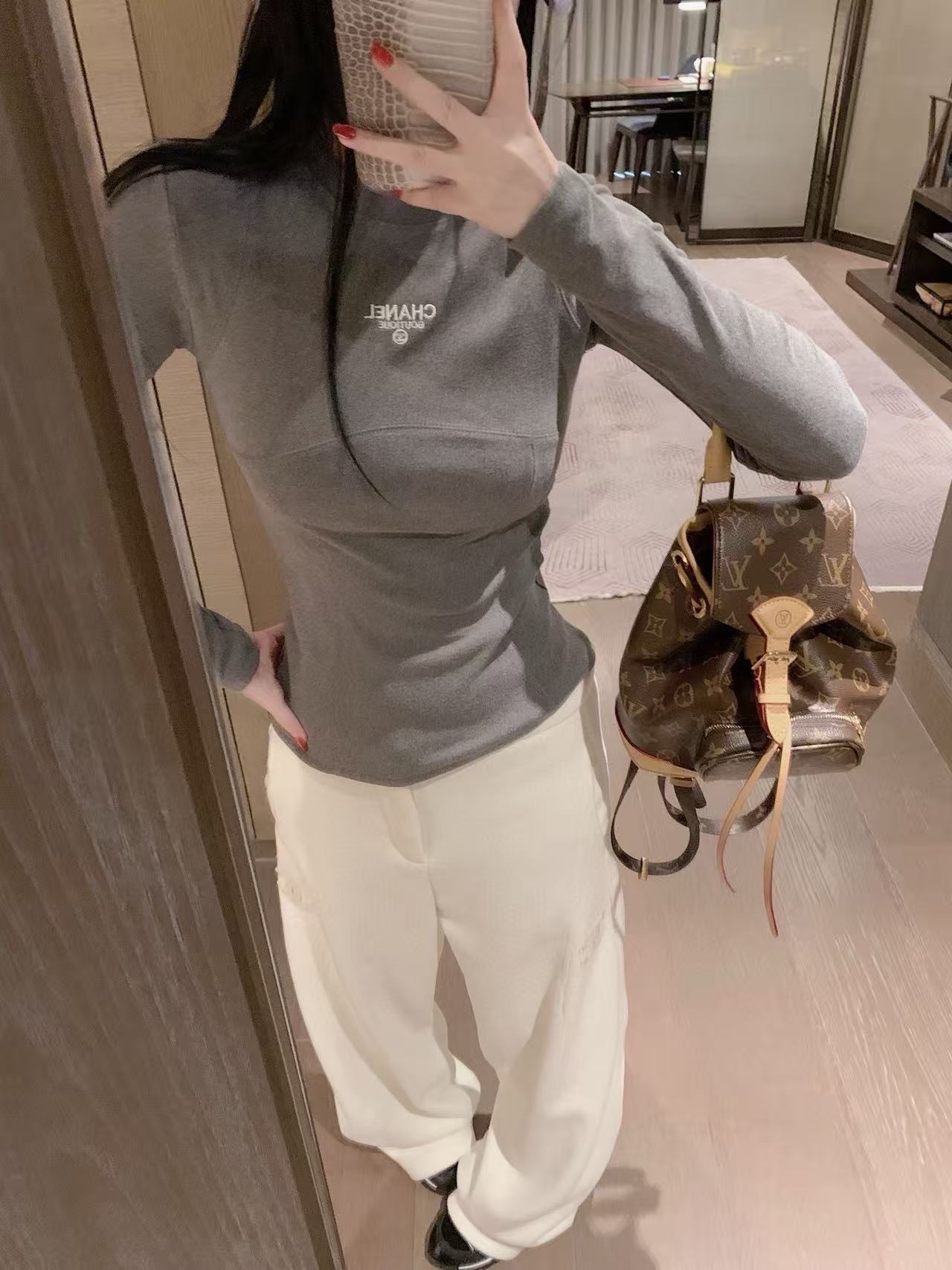 CHANE1 シンプルレター ロングスリーブTシャツ【50%割引+送料無料】