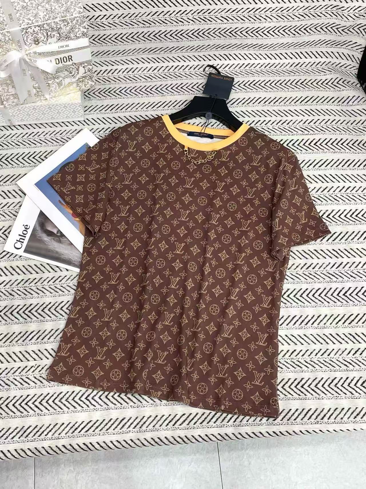 LVチェーンプリントTシャツ【50％割引+送料無料】