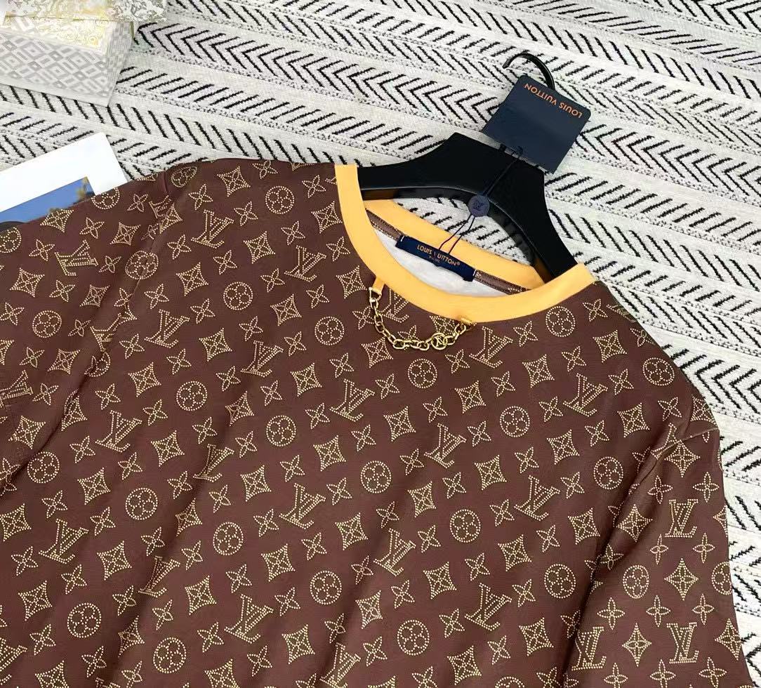 LVチェーンプリントTシャツ【50%割引+送料無料】