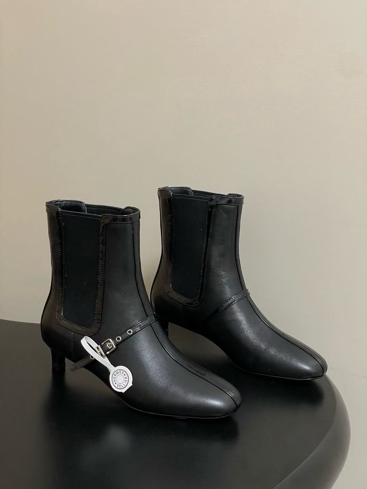 HERME5 高品質ローヒールのアンクルブーツ【50％割引+送料無料】