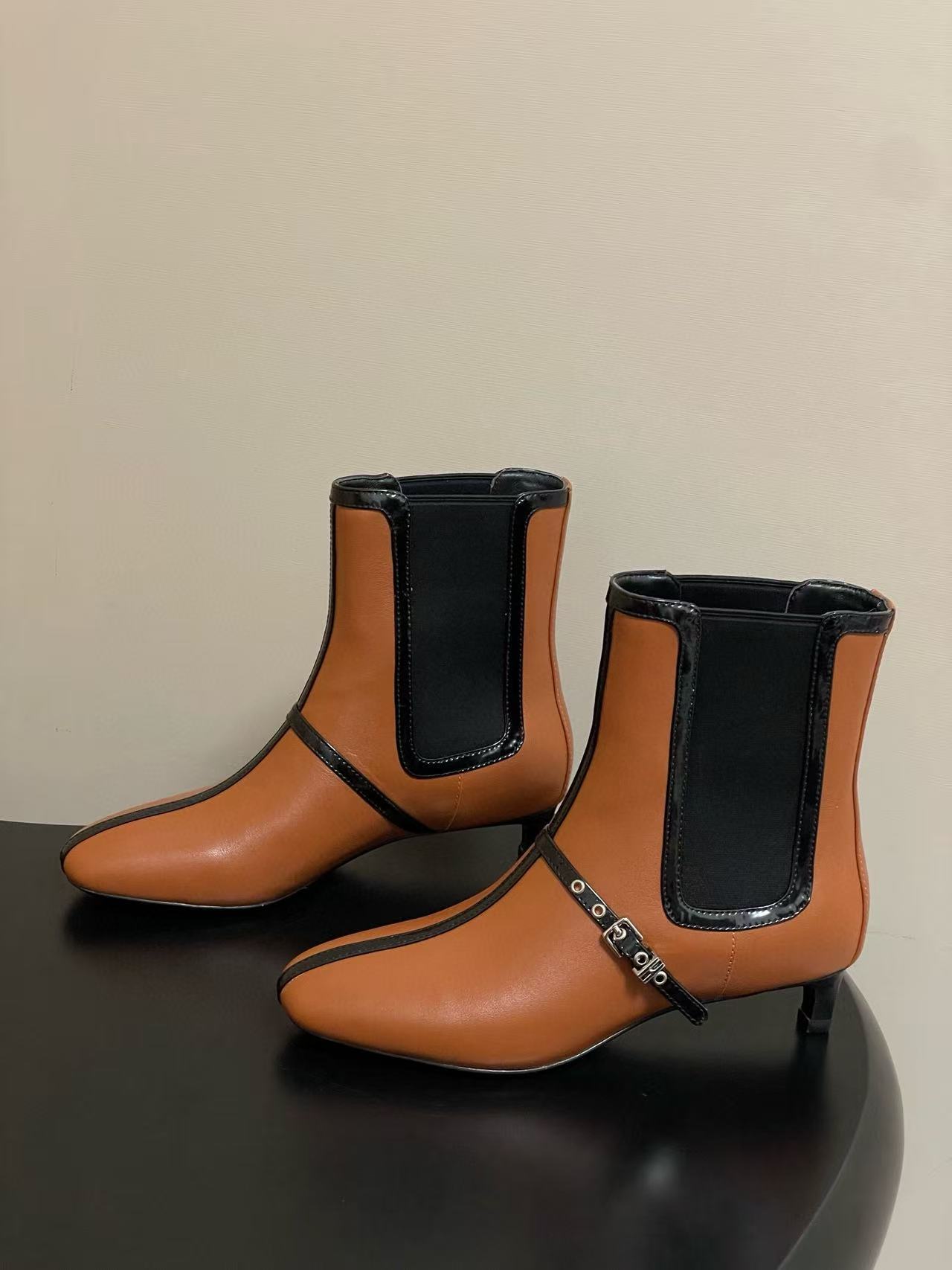 HERME5 高品質ローヒールのアンクルブーツ【50％割引+送料無料】