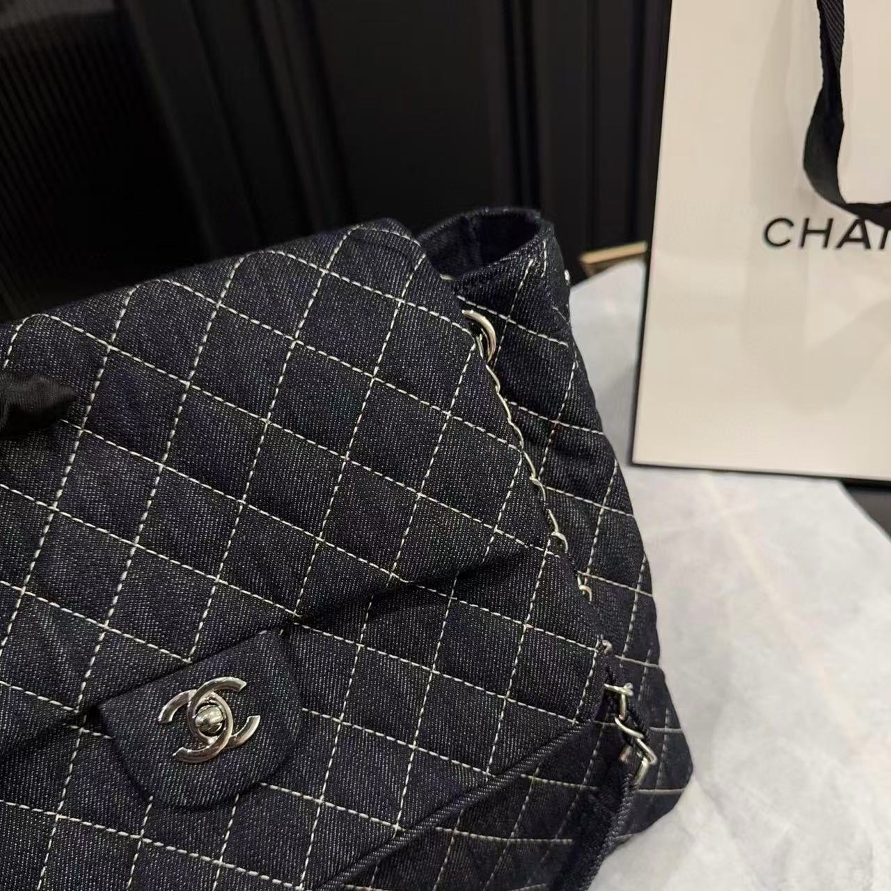 CHANE1 デニムチェーントートバッグ【50％割引+送料無料】