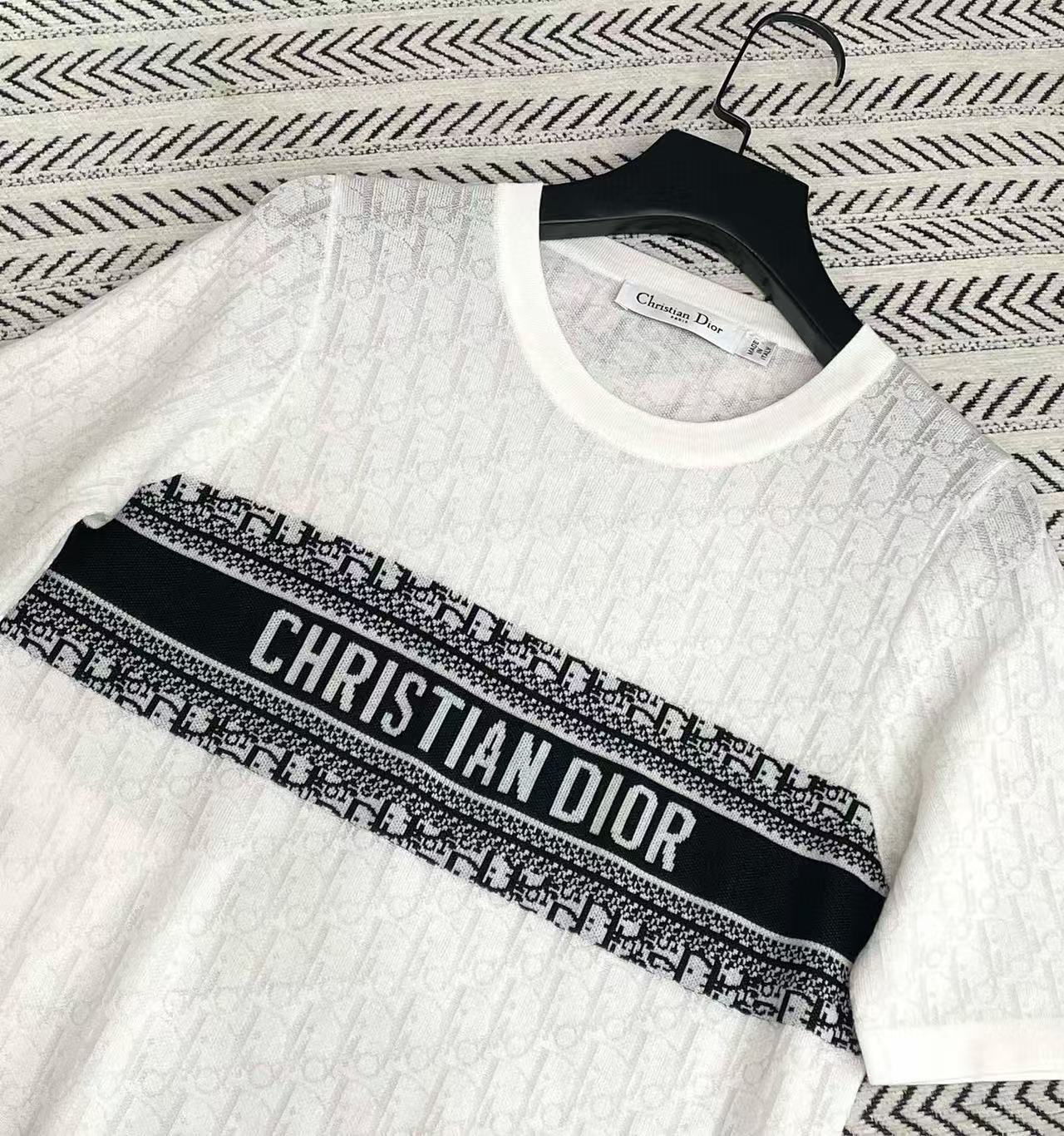 DIOR ジャカード レター テンセル Tシャツ【50%割引+送料無料】