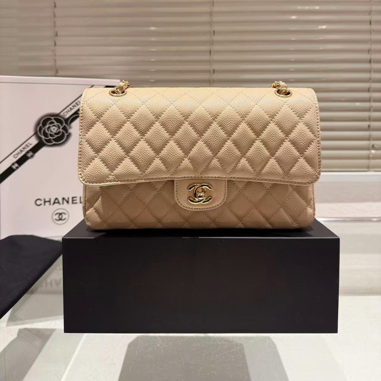 CHANE1 キャビアチェーンショルダー/クロスボディバッグ【50％割引+送料無料】