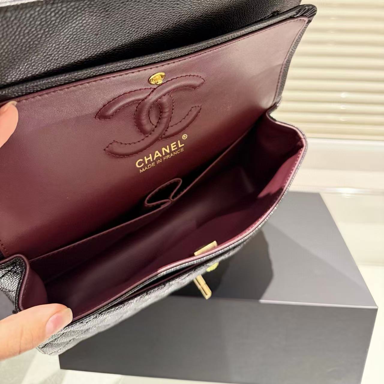 CHANE1 キャビアチェーンショルダー/クロスボディバッグ【50％割引+送料無料】