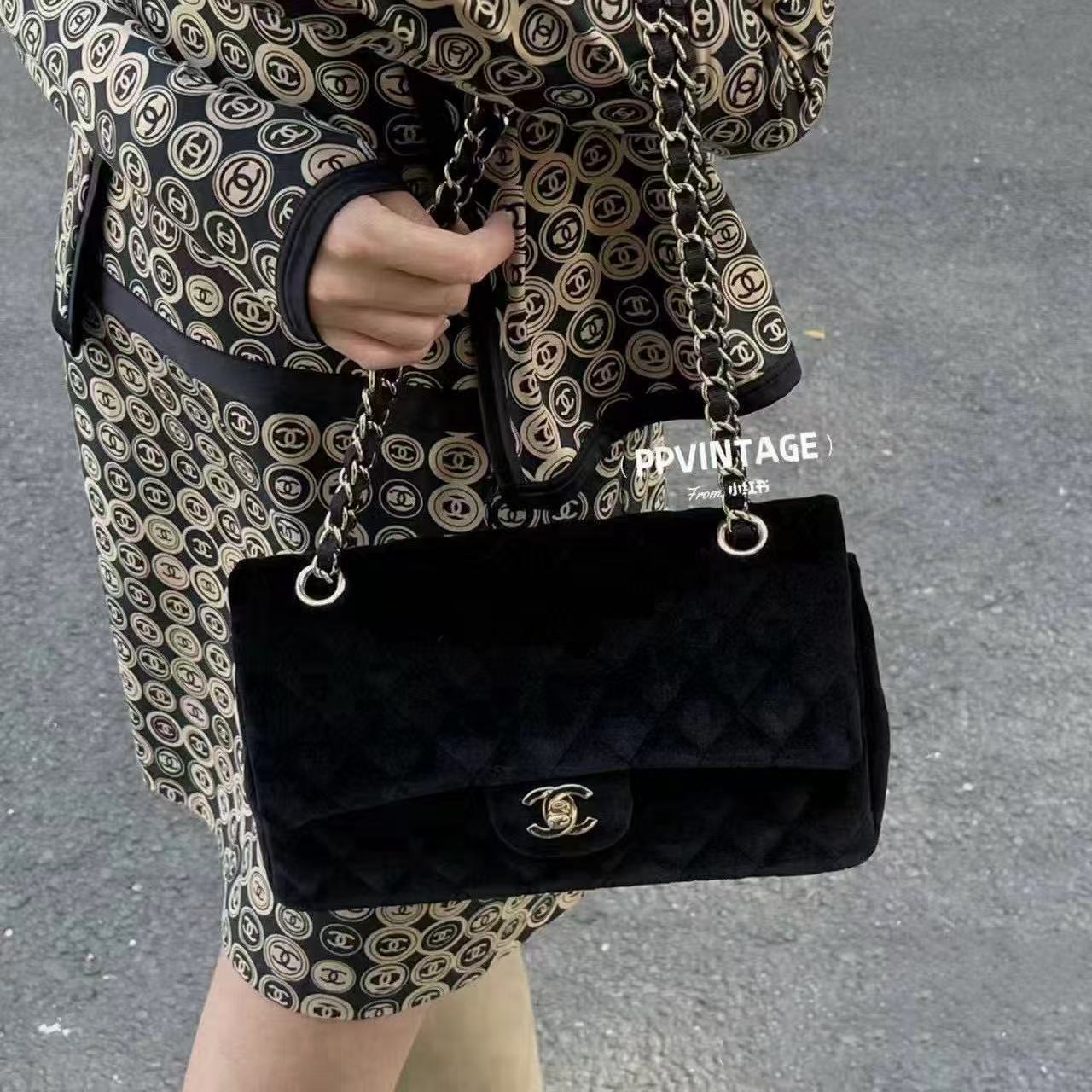 CHANE1 チェーンベルベットショルダー/クロスボディバッグ【50%割引+送料無料】