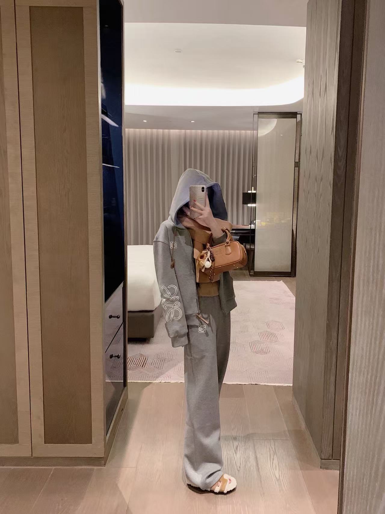 L0WEW 刺繍フード付きジャケット + パンツ ツーピースセット【50％割引+送料無料】