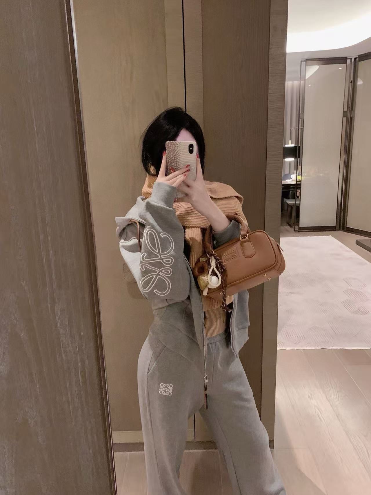 L0WEW 刺繍フード付きジャケット + パンツ ツーピースセット【50％割引+送料無料】