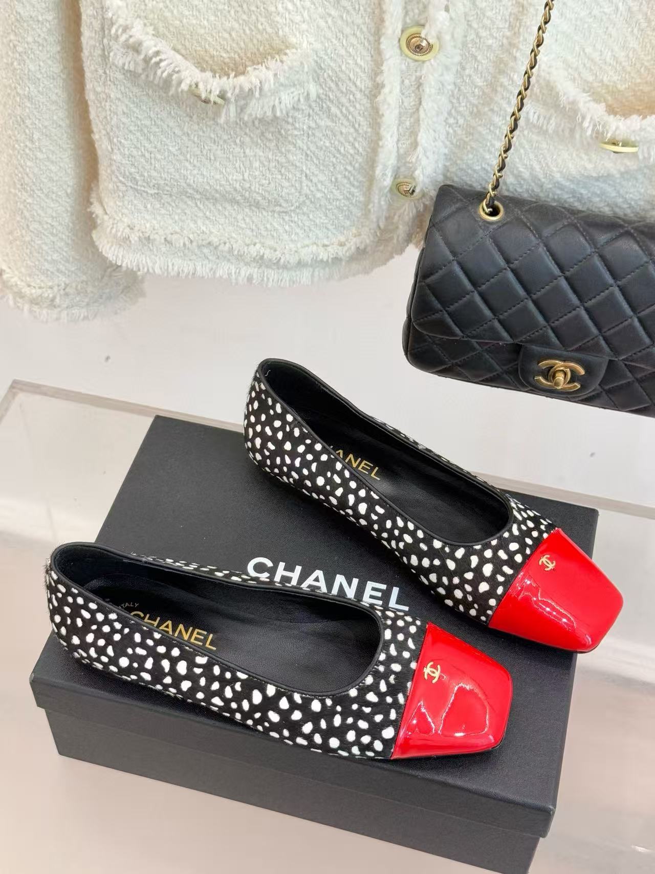 CHANE1 上質なスクエアトゥ レオパード柄フラットシューズ【50%割引+送料無料】