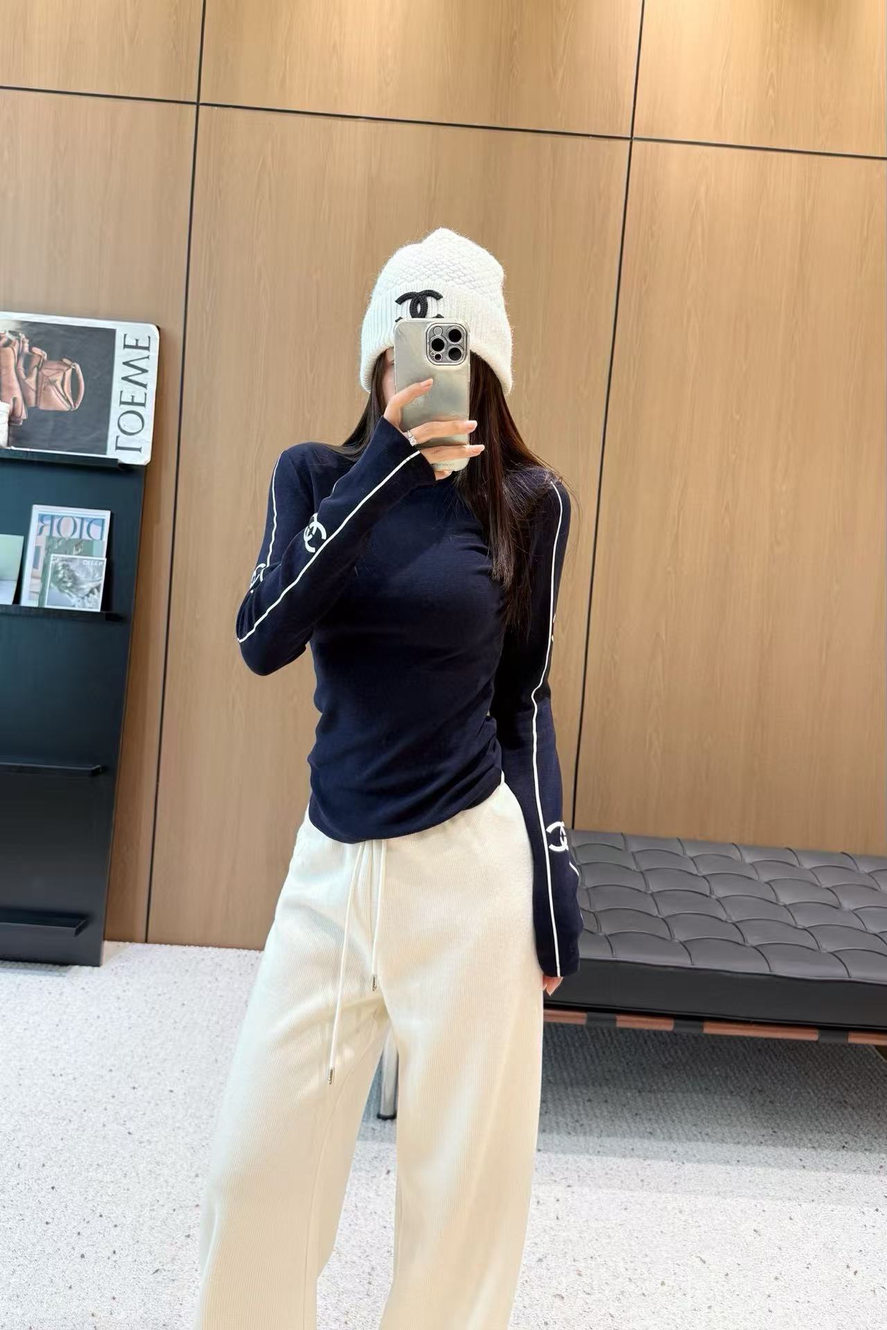 CHANE1 ダブルC 裏起毛長袖Tシャツ【50％割引+送料無料】