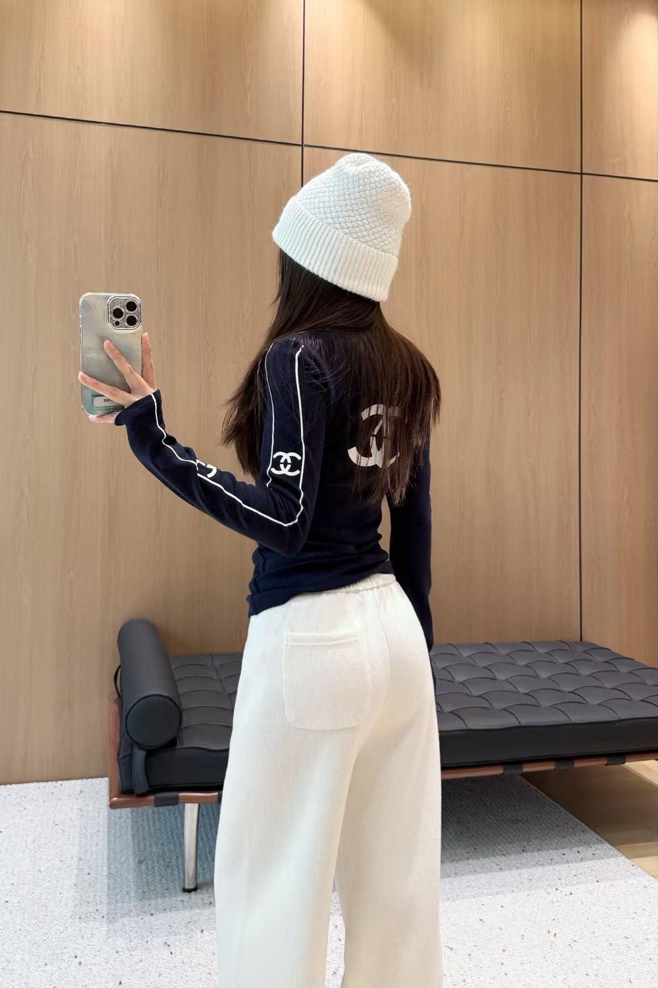 CHANE1 ダブルC 裏起毛長袖Tシャツ【50％割引+送料無料】