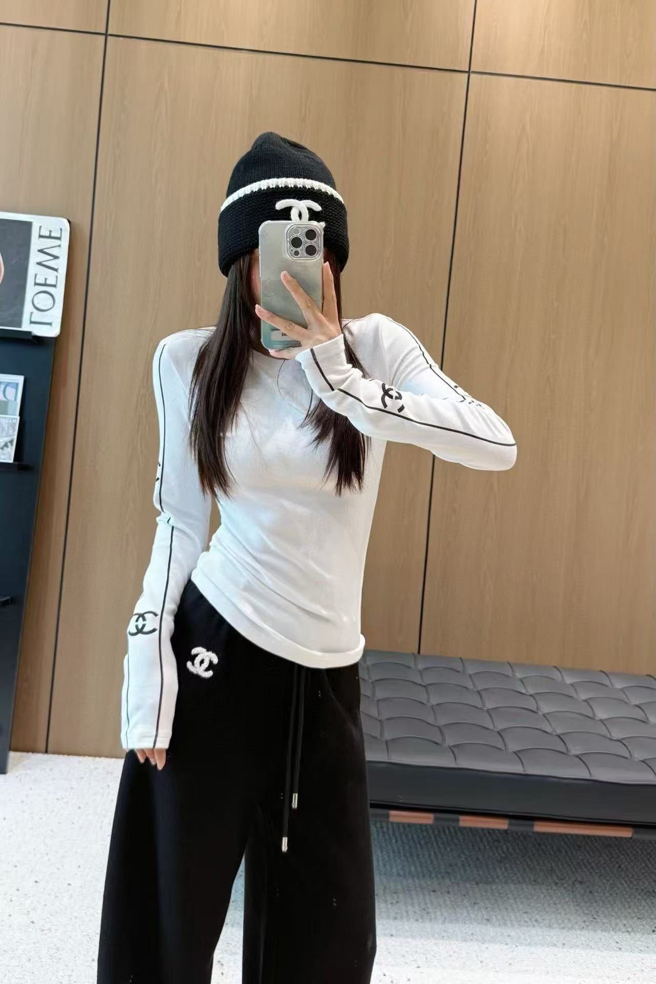 CHANE1 ダブルC 裏起毛長袖Tシャツ【50％割引+送料無料】