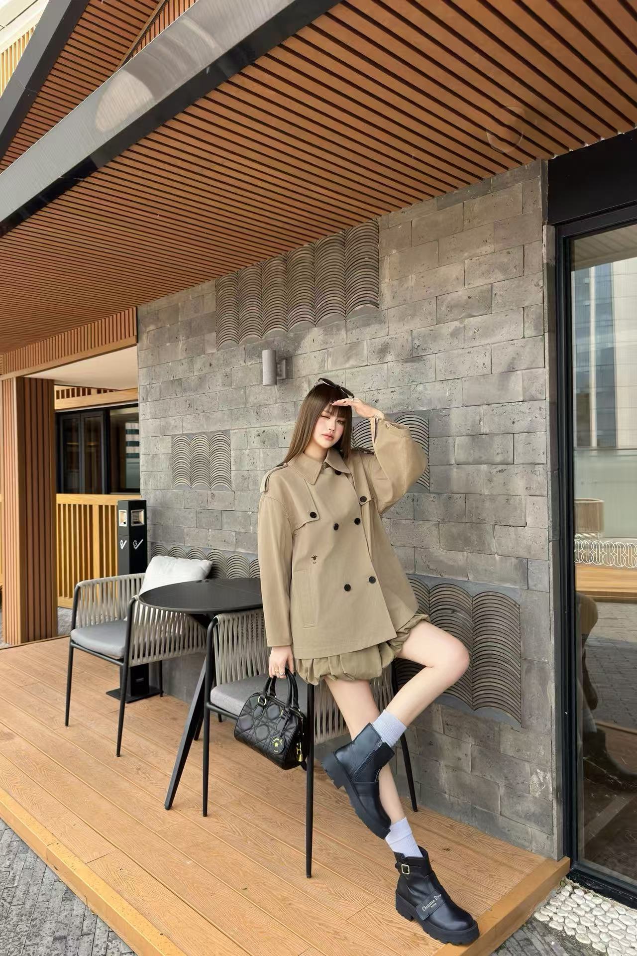 DIOR ダブルブレスト ケープトレンチコート【50％割引+送料無料】