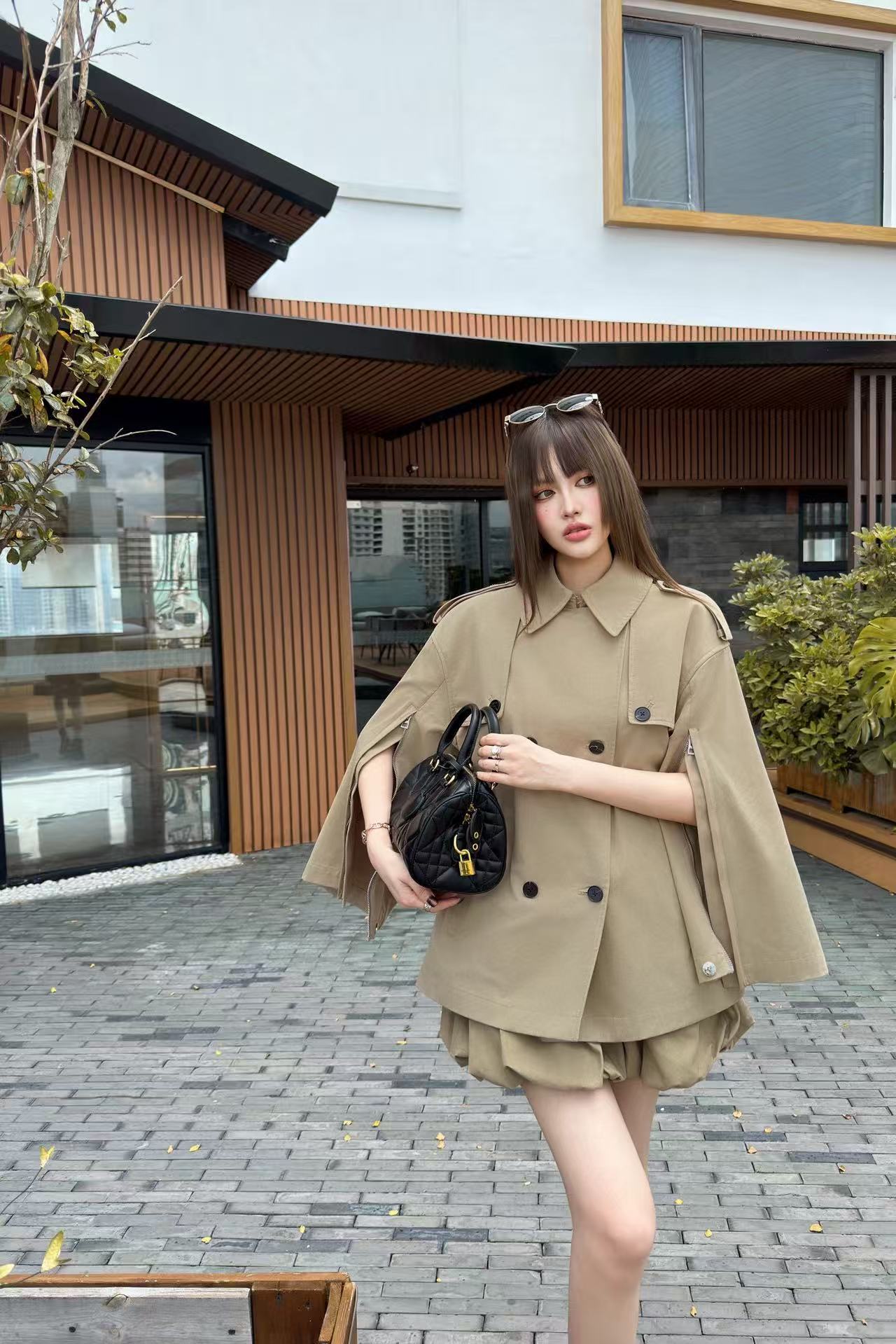 DIOR ダブルブレスト ケープトレンチコート【50％割引+送料無料】