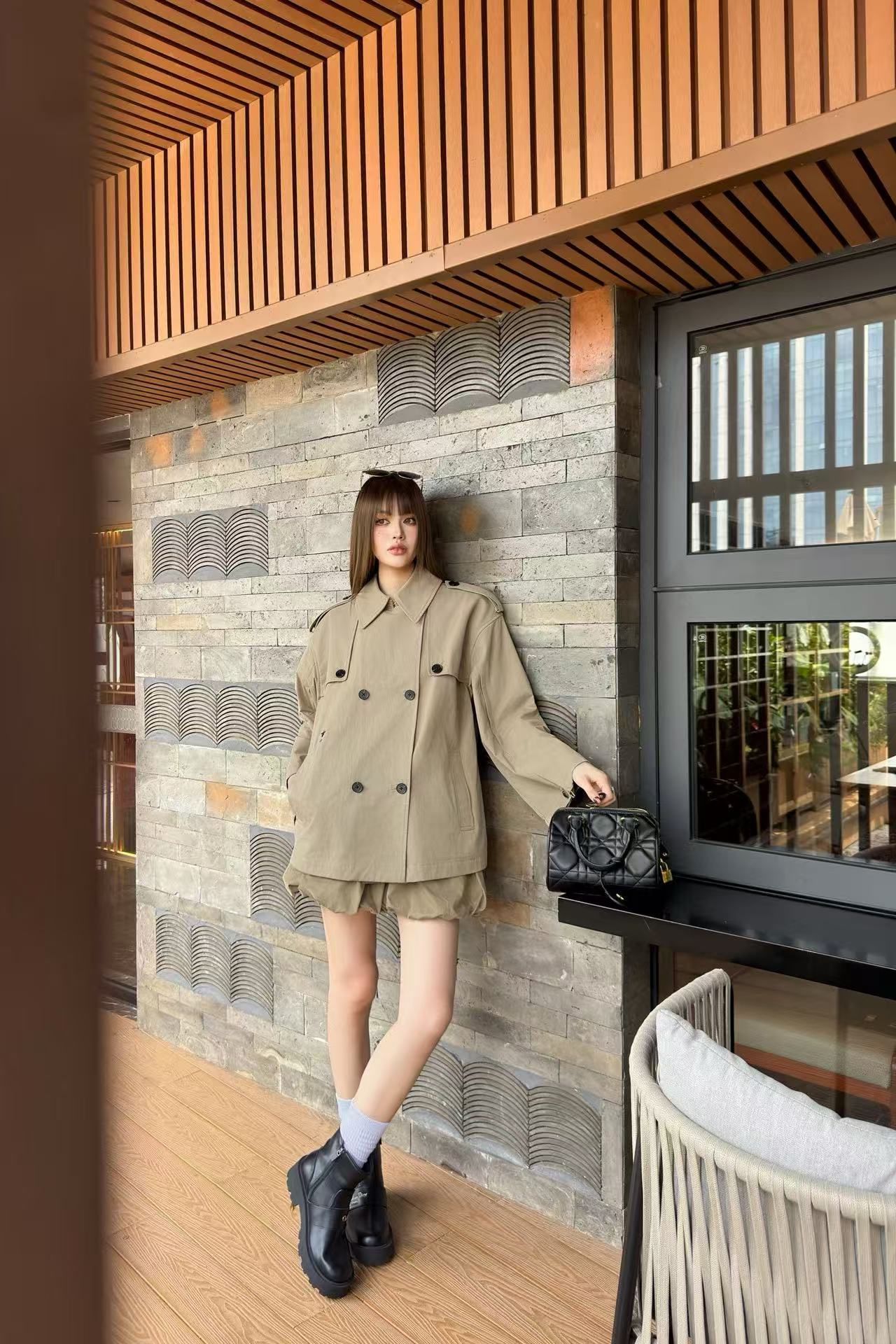 DIOR ダブルブレスト ケープトレンチコート【50％割引+送料無料】